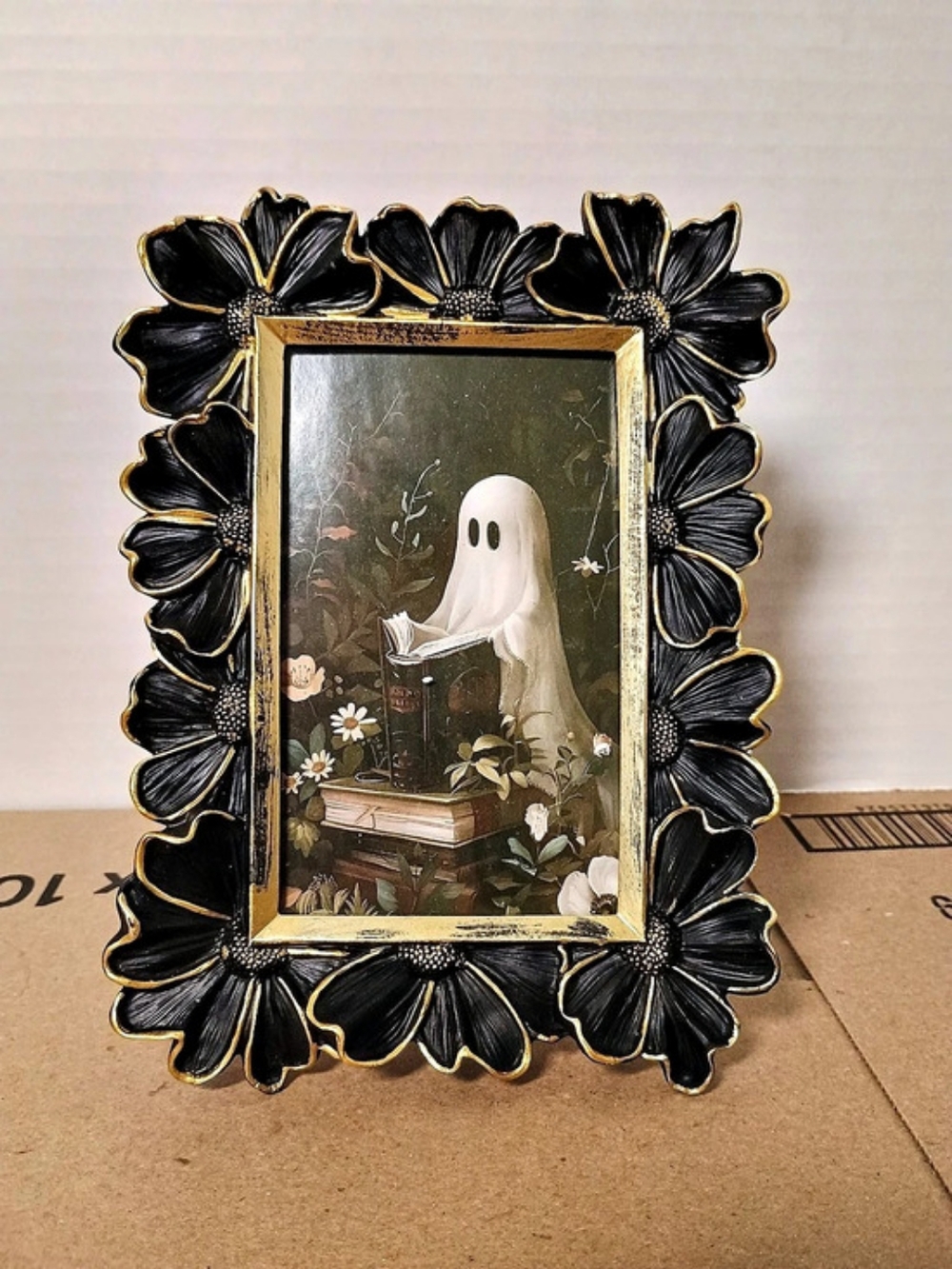 Floral Black & Gold Picture Frame